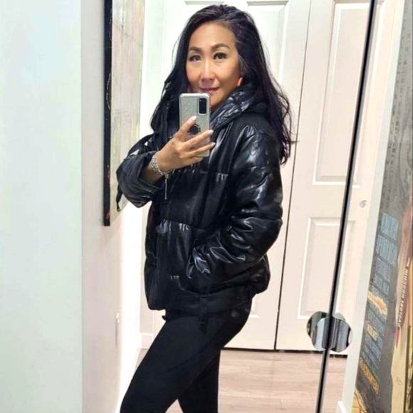 HOODED super puff bomber  jacket - Picture 5 of 6